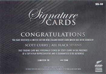 2018 Tap 'N' Play New Zealand Rugby - Signatures #SC-10 Scott Curry Back